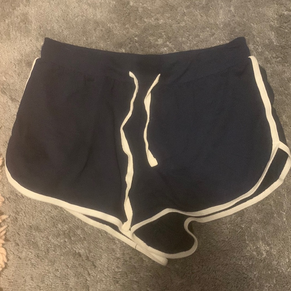 Small. Blue sleep shorts.